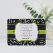 Carte de réception Apple Green Black Wood Grain (Debout devant)
