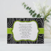 Carte de réception Apple Green Black Wood Grain (Debout devant)