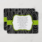 Carte de réception Apple Green Black Wood Grain (Devant / Derrière)