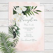 Carte de réception aquarelle Boho Tropical Blush