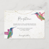 Carte de réception aquarelle Colibris floraux (Devant)