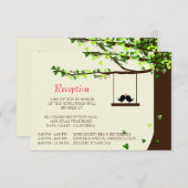 Carte de réception Arbre de chêne Cœurs tombants O (Devant / Derrière)