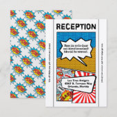 Carte de réception bande dessinée 3,5 x 7 Pop Art  (Devant / Derrière)