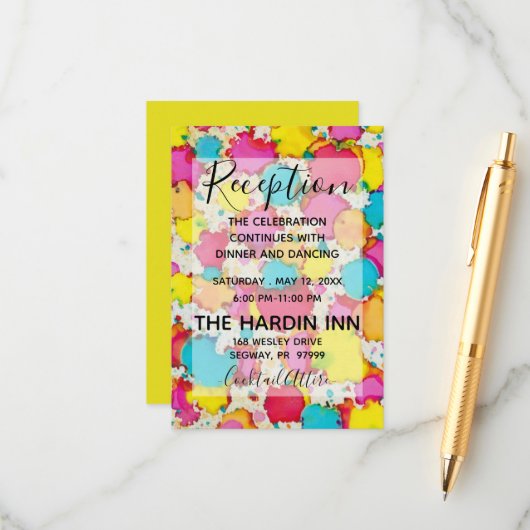 Carte de réception bat mitzvah Bar Mitzvah Confett (Devant/Arrière en situation)