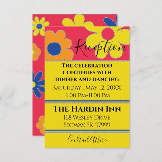 Carte de réception Bat mitzvah BM Bar Mitzvah Flow (Devant / Derrière)