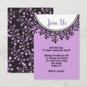 Carte de réception Bat mitzvah circulaire TINY VIN (Devant / Derrière)