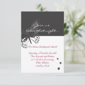 Carte de réception Bat mitzvah d'invitation papill (Debout devant)