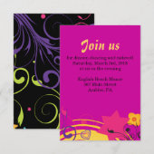 Carte de réception Bat mitzvah Fille Power Bright (Devant / Derrière)