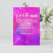 Carte de réception Bat mitzvah FUCHSIA WATERCOLOR (Debout devant)