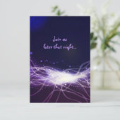 Carte de réception Bat mitzvah Neon Star (Debout devant)