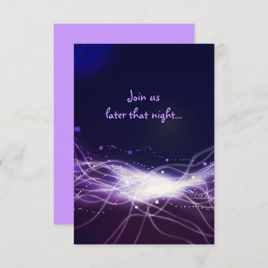 Carte de réception Bat mitzvah Neon Star (Devant / Derrière)