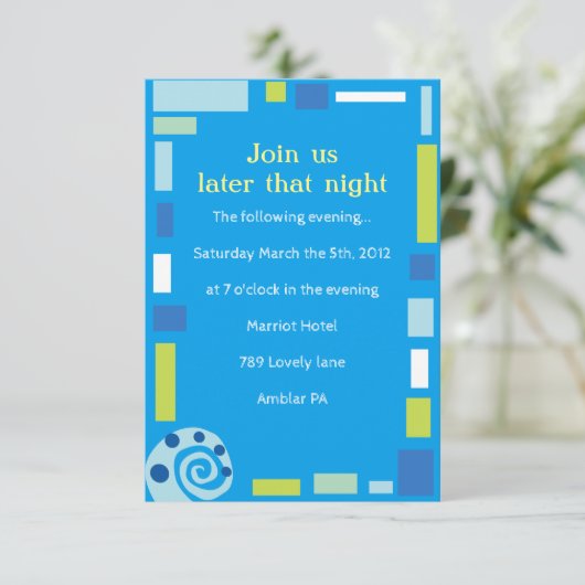 Carte de réception Bat mitzvah NOAH'S WAVES Bar (Debout devant)