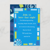 Carte de réception Bat mitzvah NOAH'S WAVES Bar (Devant / Derrière)