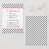 Carte de réception Bat mitzvah Pois noire (Devant / Derrière)