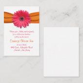 Carte de réception Bat mitzvah rose Gerber Daisy (Devant / Derrière)