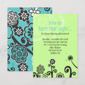 Carte de réception Bat mitzvah STAR FLEURS (Devant / Derrière)