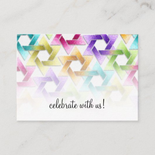 Carte de réception bat mitzvah Star of David Damas (Devant)