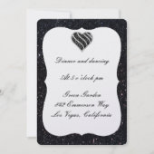 Carte de réception Black Heart Parties scintillant (Devant)