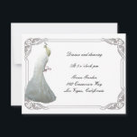 Carte de réception blanche Peacock personnalisée<br><div class="desc">Cette belle carte de réception est prête à être personnalisée pour votre journée de mariage spéciale. Personnalisez la carte en changeant le texte dans les champs fournis. Vous pouvez modifier le style de police, la taille et la couleur ainsi que le type de papier. Modifiez la couleur de l'arrière -...</div>