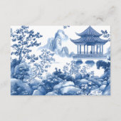 Carte de réception bleue Chinoiserie (Dos)