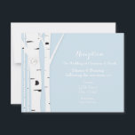 Carte de réception bleue Icy Rustic Birch Tree<br><div class="desc">Carte Rustic Birch Tree Icy Blue Réception Card. Éléments correspondants disponibles. Vous pouvez customiser ceci pour n'importe quel événement.</div>