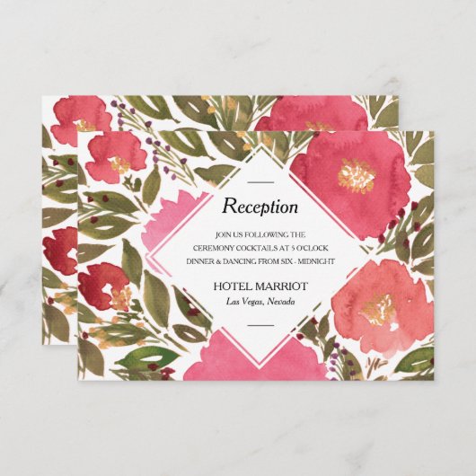 Carte de réception Bloom Flowers (Devant / Derrière)