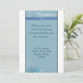 Carte de réception Blue Snowflake Winter 3.5x7 (Debout devant)