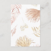 carte de réception bohème tropicale (Dos)