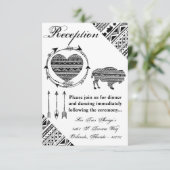 Carte de réception Boho Buffalo Tribal Motif B 3,5 (Debout devant)