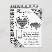 Carte de réception Boho Buffalo Tribal Motif B 3,5 (Devant / Derrière)