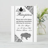 Carte de réception Boho Buffalo Tribal Motif B 3,5 (Debout devant)
