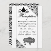 Carte de réception Boho Buffalo Tribal Motif B 3,5 (Devant / Derrière)