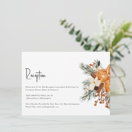 Carte de réception Boho Winter Wedding (Debout devant)