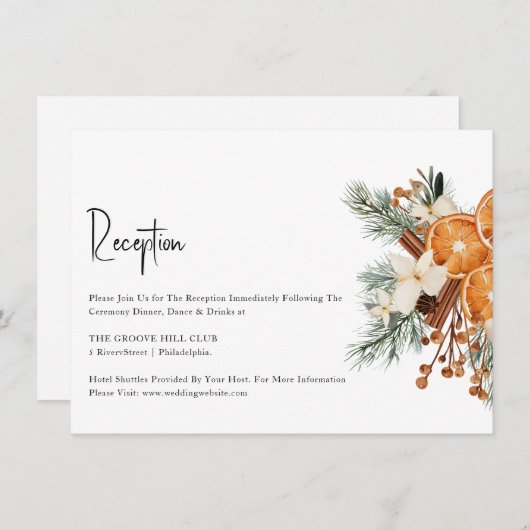 Carte de réception Boho Winter Wedding (Devant / Derrière)