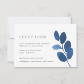 Carte de réception botanique en relief | Indigo (Devant)