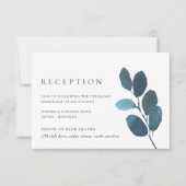 Carte de réception botanique en relief | Ultramari (Devant)