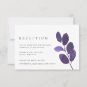 Carte de réception botanique en relief | Violet (Devant)