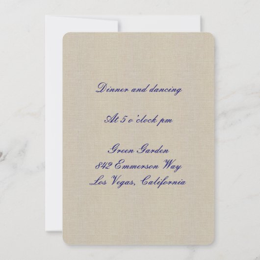 Carte de réception Burlap Rustique Blue Mason Jars (Dos)