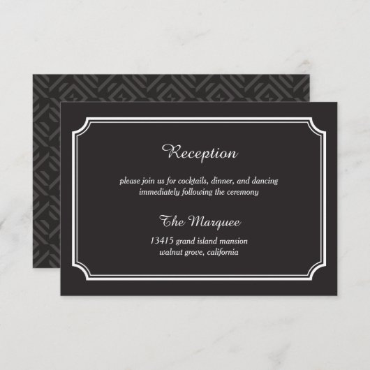 Carte de réception / Carte de complément d'éléganc (Devant / Derrière)