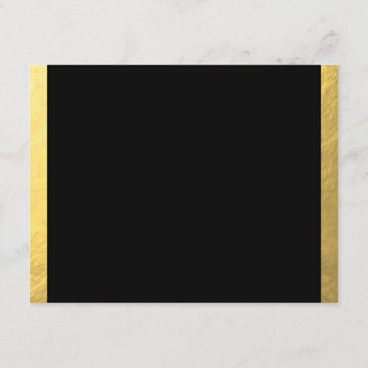 Carte de réception Cercle en or rayé noir et blanc (Dos)