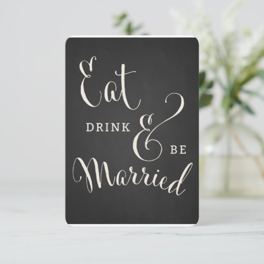 Carte de réception Chalkboard Forever & Always (Debout devant)