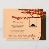 Carte de réception Chêne Oiseaux Amoureux Cœurs To (Devant / Derrière)