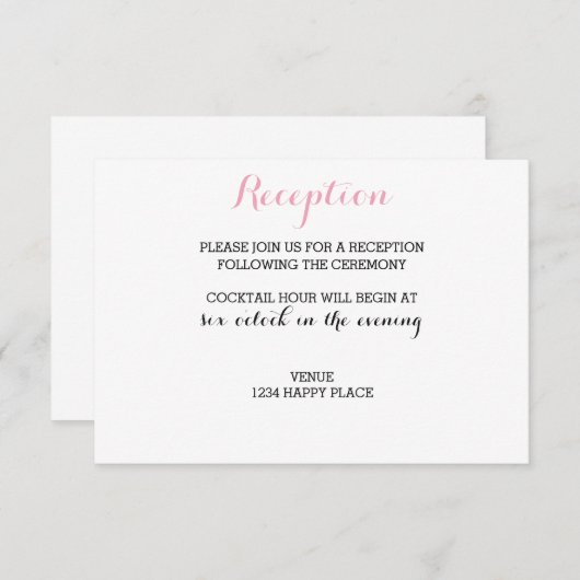 Carte de réception chic (Devant / Derrière)