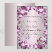 Carte de réception chic florale violette tendance (Devant / Derrière)