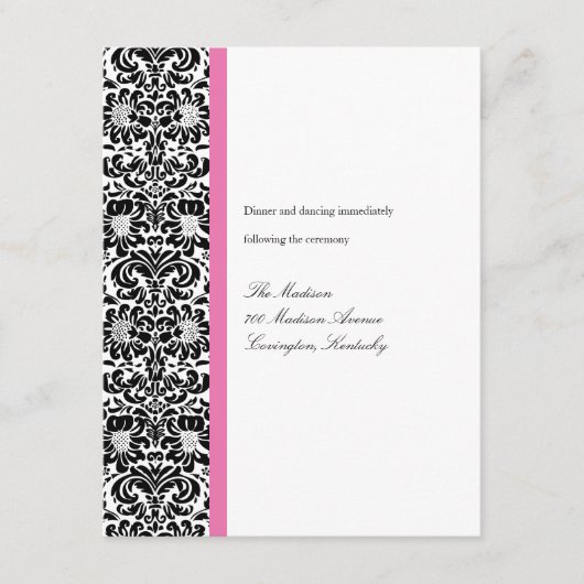 Carte de réception Classique Damas (Devant)