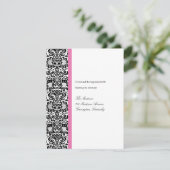 Carte de réception Classique Damas (Debout devant)