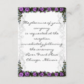 Carte de réception Coeur de Unicorne blanche et Ro (Dos)