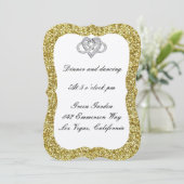 Carte de réception Coeur Gold Parties scintillant  (Debout devant)