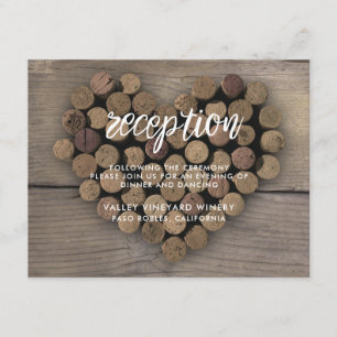 Carte de réception Coeur Vin Cork