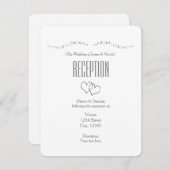 Carte de réception Coeurs d'argent et Mariage étin (Devant / Derrière)